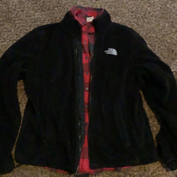 The North Face Fuzzy Full zip jacket all black & white - Picture 12 of 14